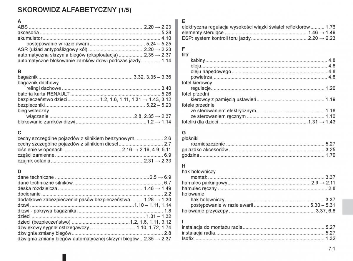 Renault Scenic III 3 instrukcja obslugi / page 241