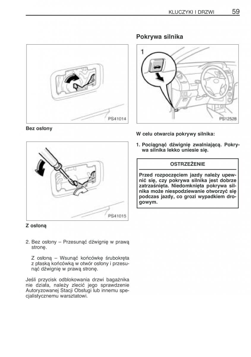 Toyota Yaris II 2 instrukcja obslugi / page 70