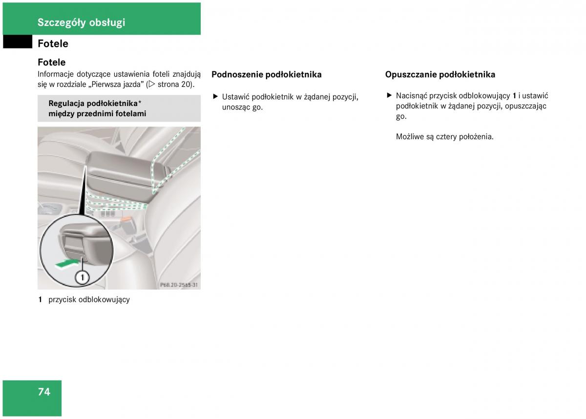 Mercedes Benz A Class W168 instrukcja obslugi / page 74