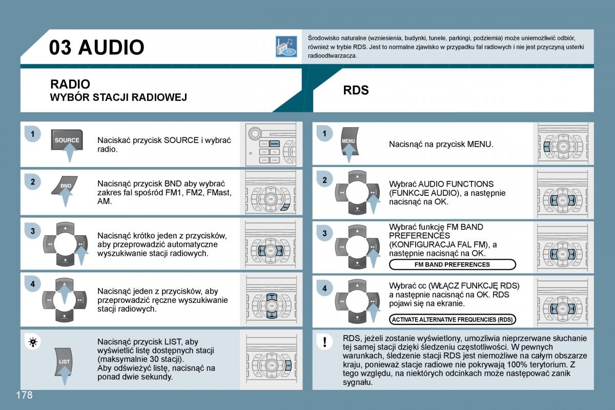 manual  Peugeot 407 instrukcja / page 180