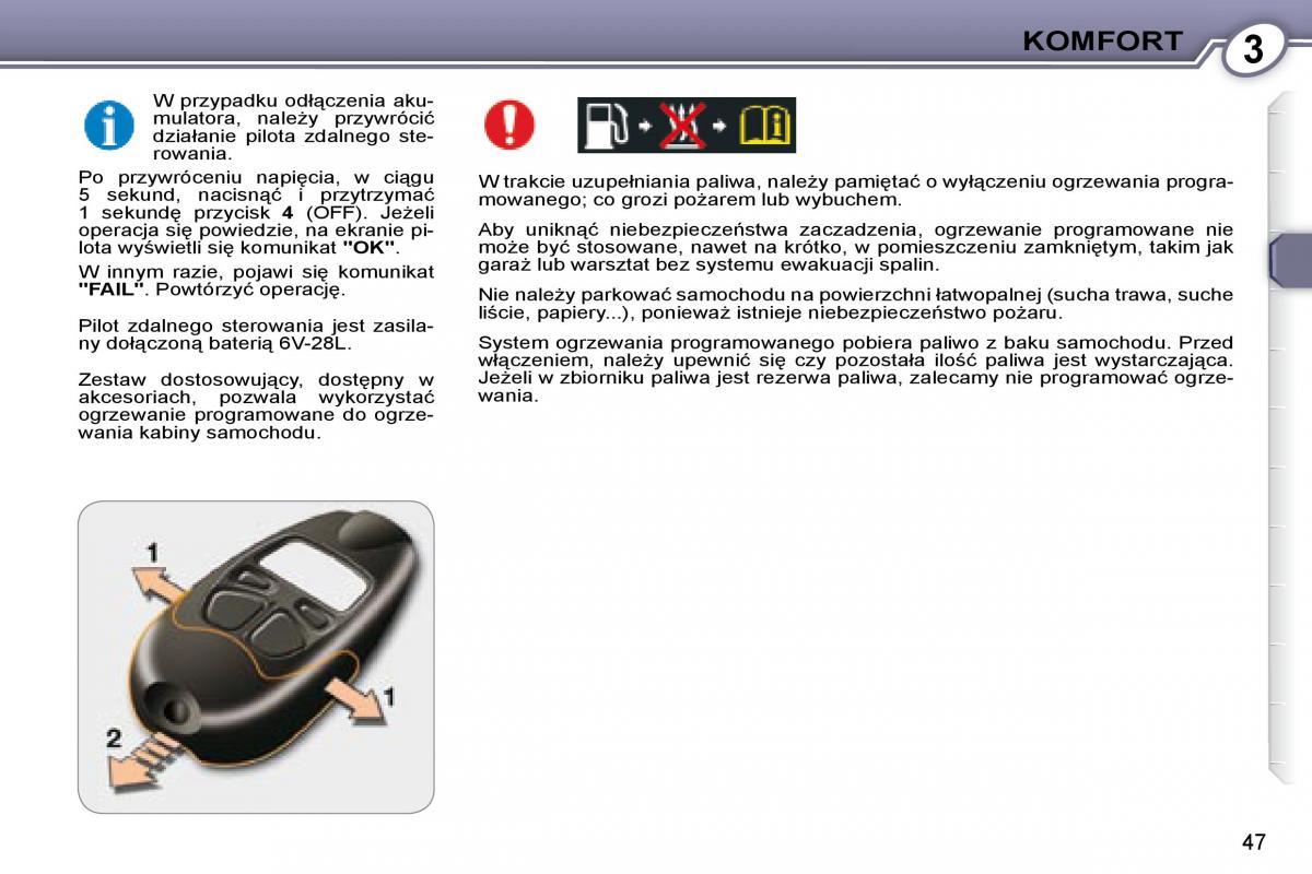 Peugeot 407 instrukcja obslugi page 45 pdf
