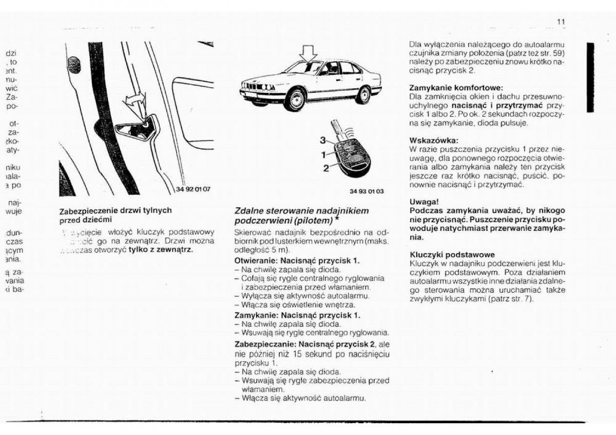 BMW 5 E34 instrukcja obslugi / page 10