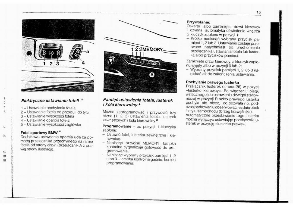BMW 5 E34 instrukcja obslugi / page 14