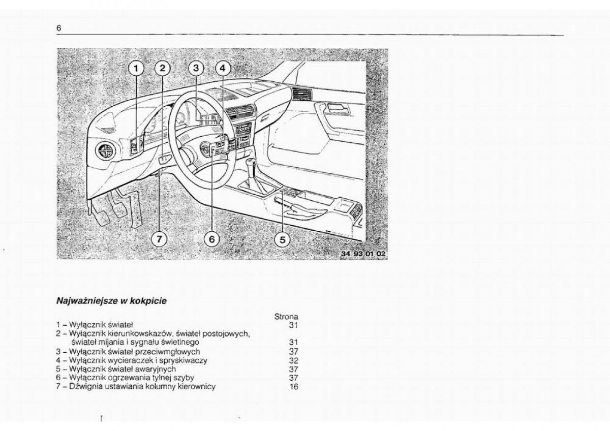 BMW 5 E34 instrukcja obslugi / page 5