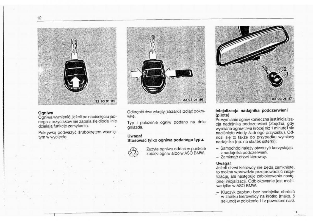 BMW 5 E34 instrukcja obslugi / page 11