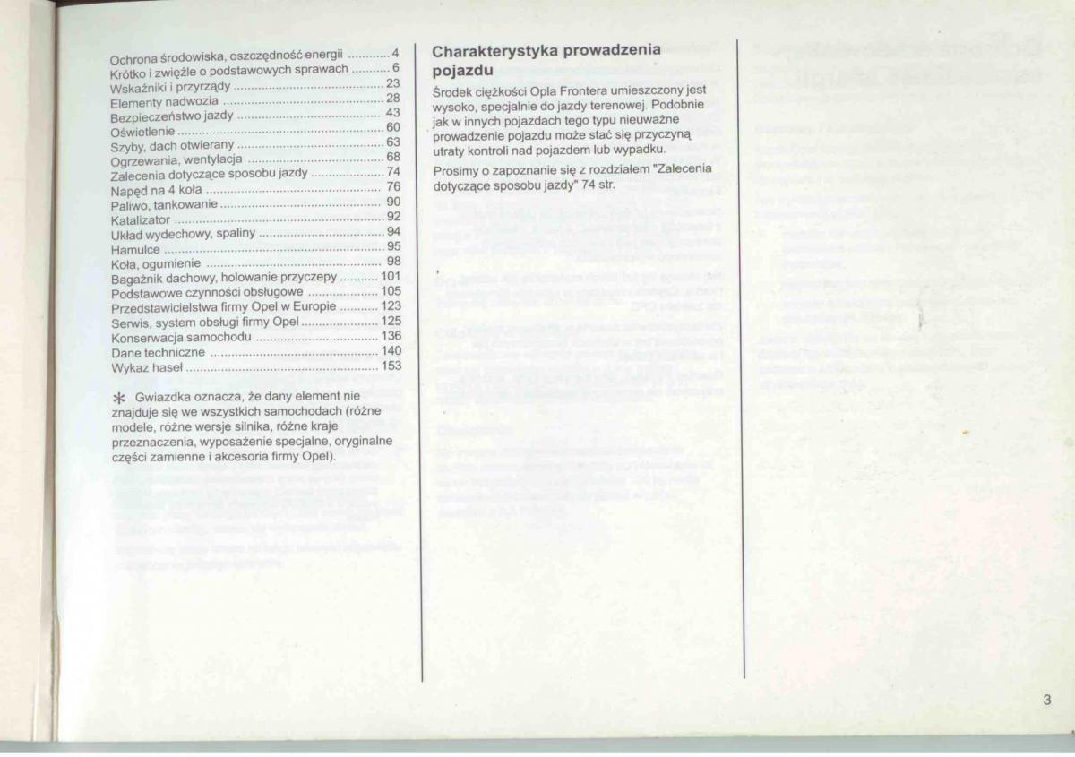 Opel Frontera A Isuzu Wizard Vauxhall Holden instrukcja obslugi / page 3