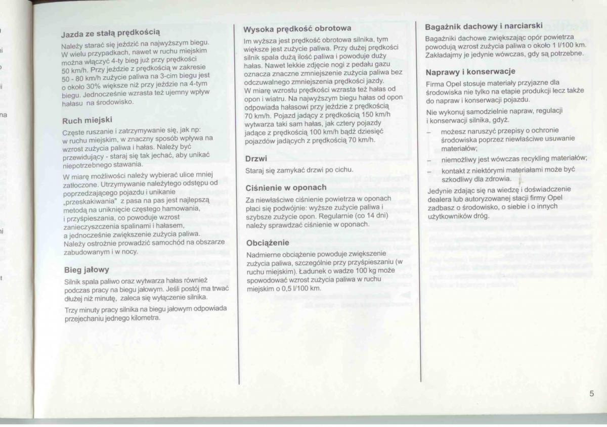 Opel Frontera A Isuzu Wizard Vauxhall Holden instrukcja obslugi / page 5