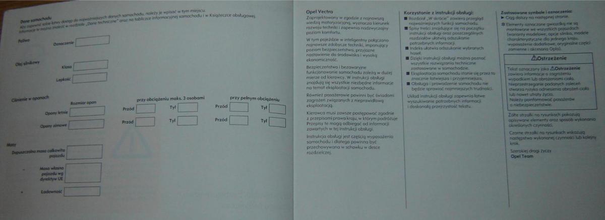 Opel Vectra C Vauxhall instrukcja obslugi / page 3