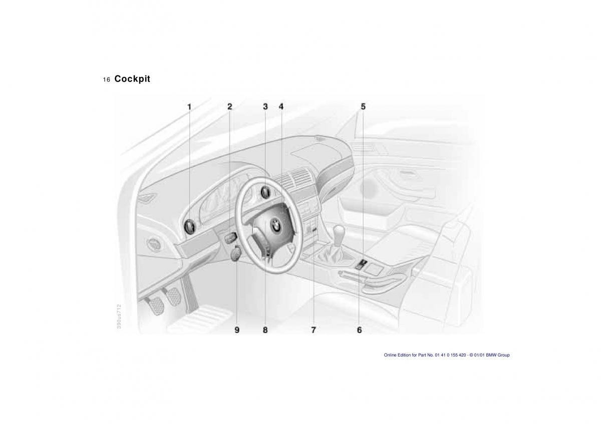 BMW 5 E39 owners manual / page 16