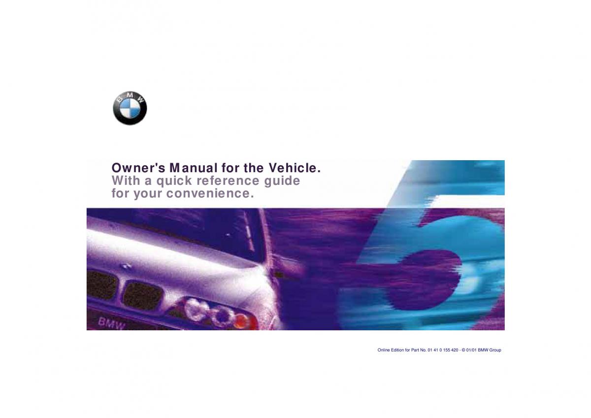 BMW 5 E39 owners manual / page 1