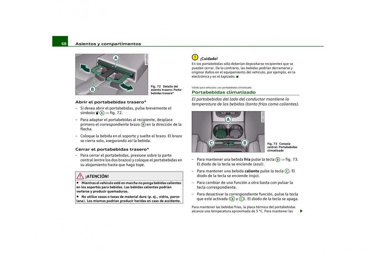Audi Q5 manual del propietario / page 70