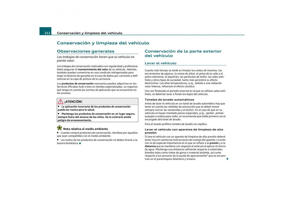 manual Audi Q5 Audi Q5 manual del propietario / page 214