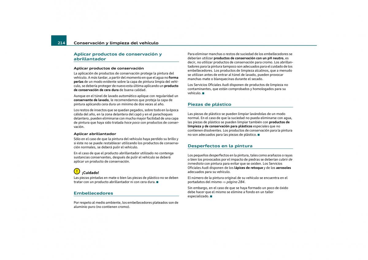 manual Audi Q5 Audi Q5 manual del propietario / page 216