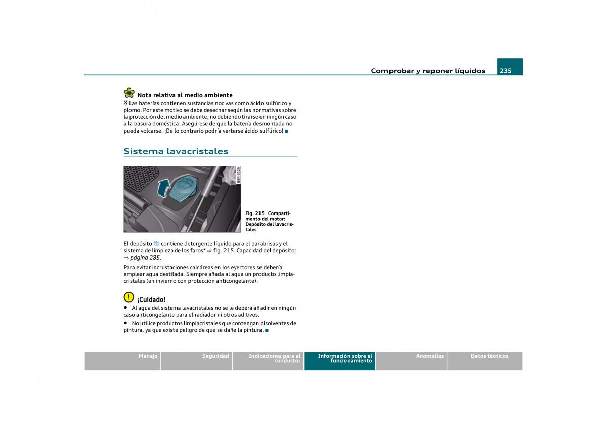 Audi Q5 manual del propietario / page 237