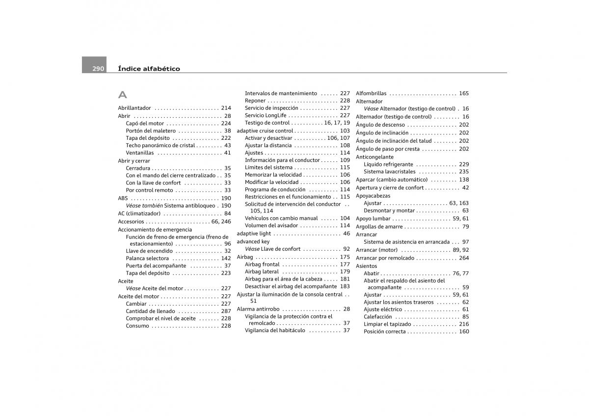 Audi Q5 manual del propietario / page 292