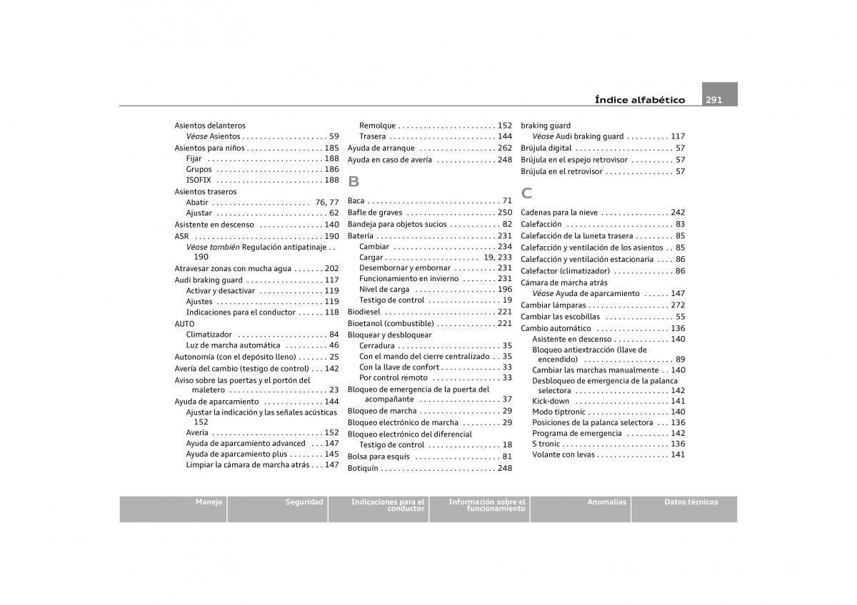 Audi Q5 manual del propietario / page 293