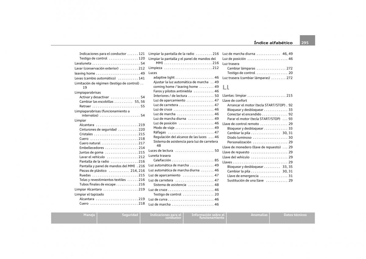 Audi Q5 manual del propietario / page 297