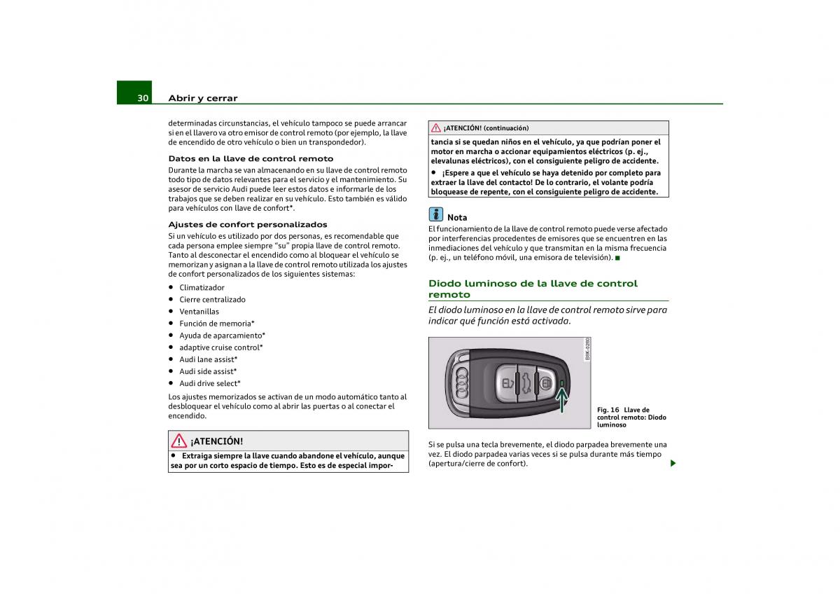 manual Audi Q5 Audi Q5 manual del propietario / page 32
