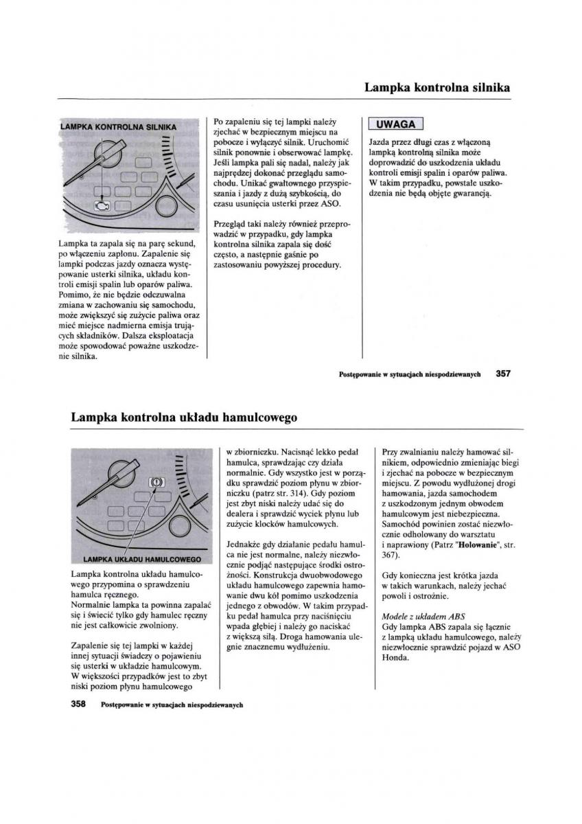 Honda Civic VII 7 instrukcja obslugi / page 178