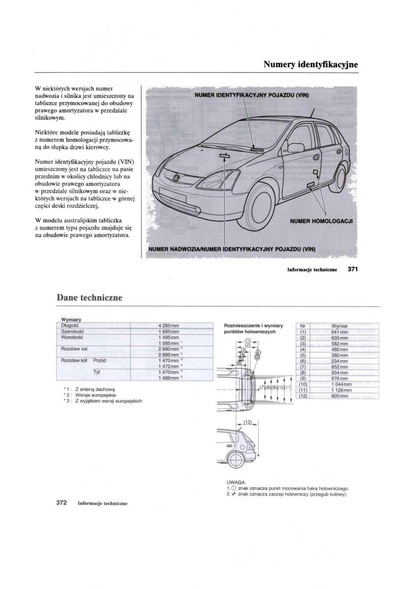Honda Civic VII 7 instrukcja obslugi / page 185