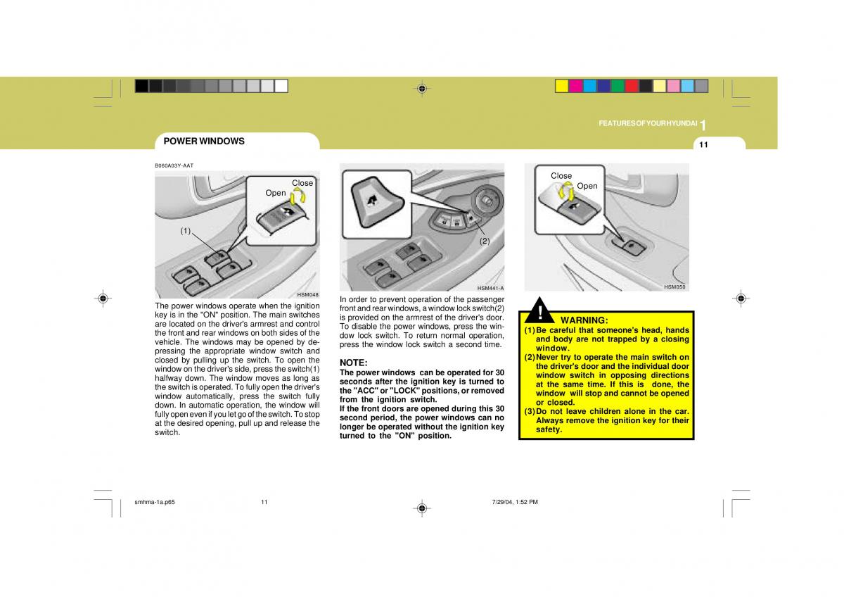 manual  Hyundai Santa Fe I 1 owners manual / page 22