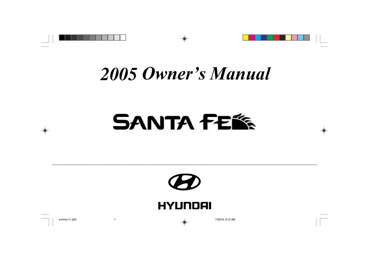 manual  Hyundai Santa Fe I 1 owners manual / page 274