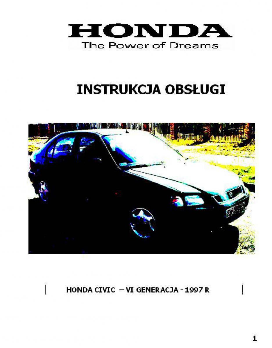Honda Civic VI 6 instrukcja obslugi page 1 pdf