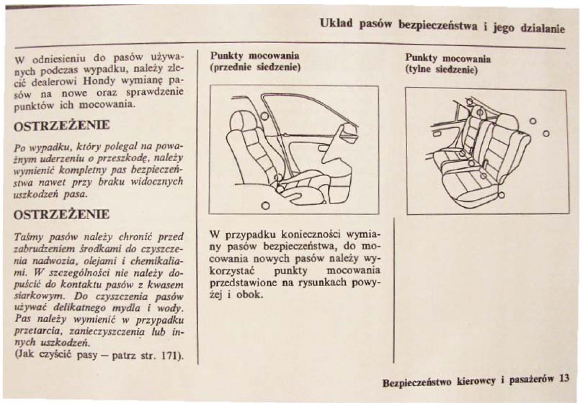 Honda Civic VI 6 instrukcja obslugi / page 13