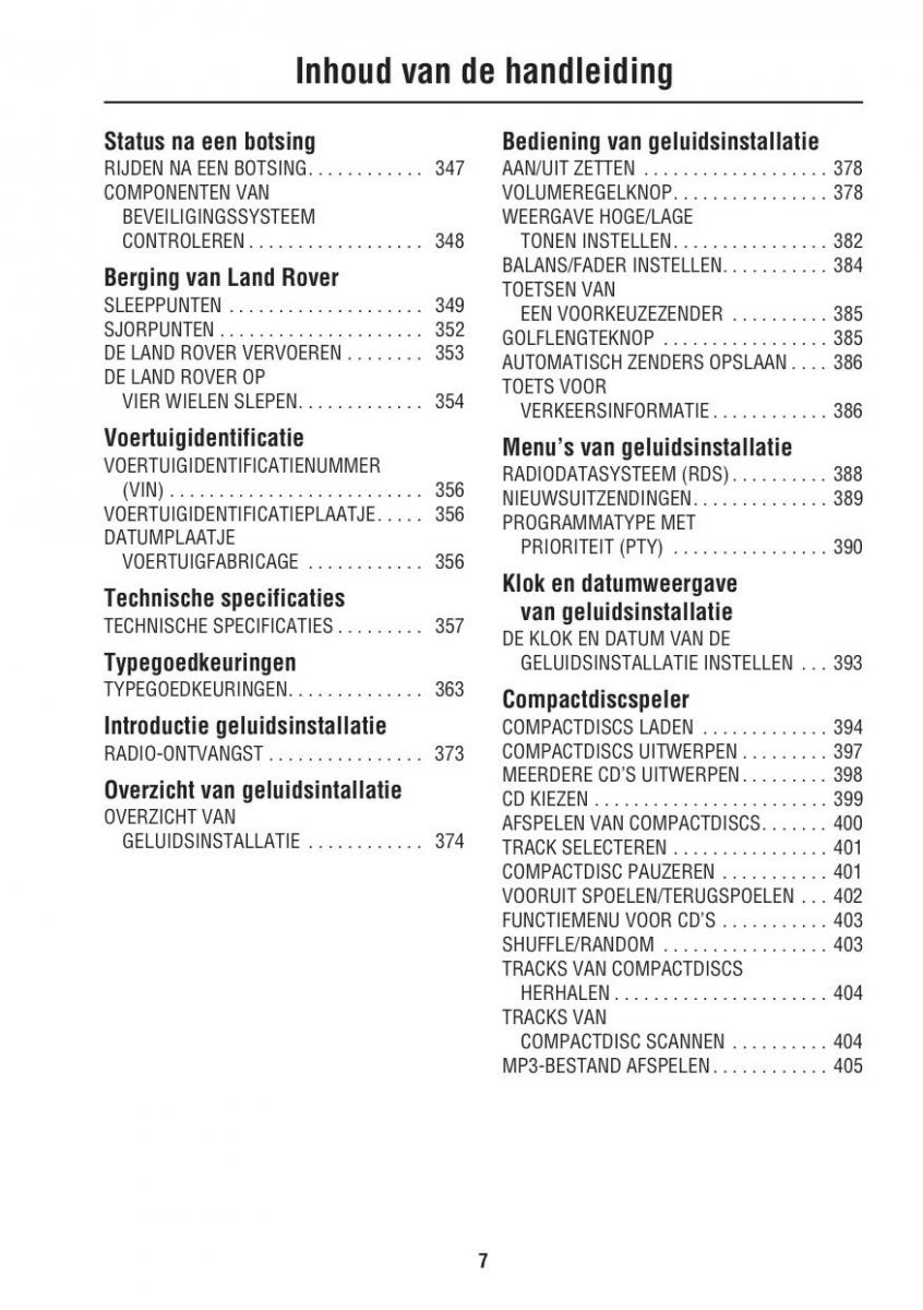 manual  Land Rover III 3 LR3 / page 7