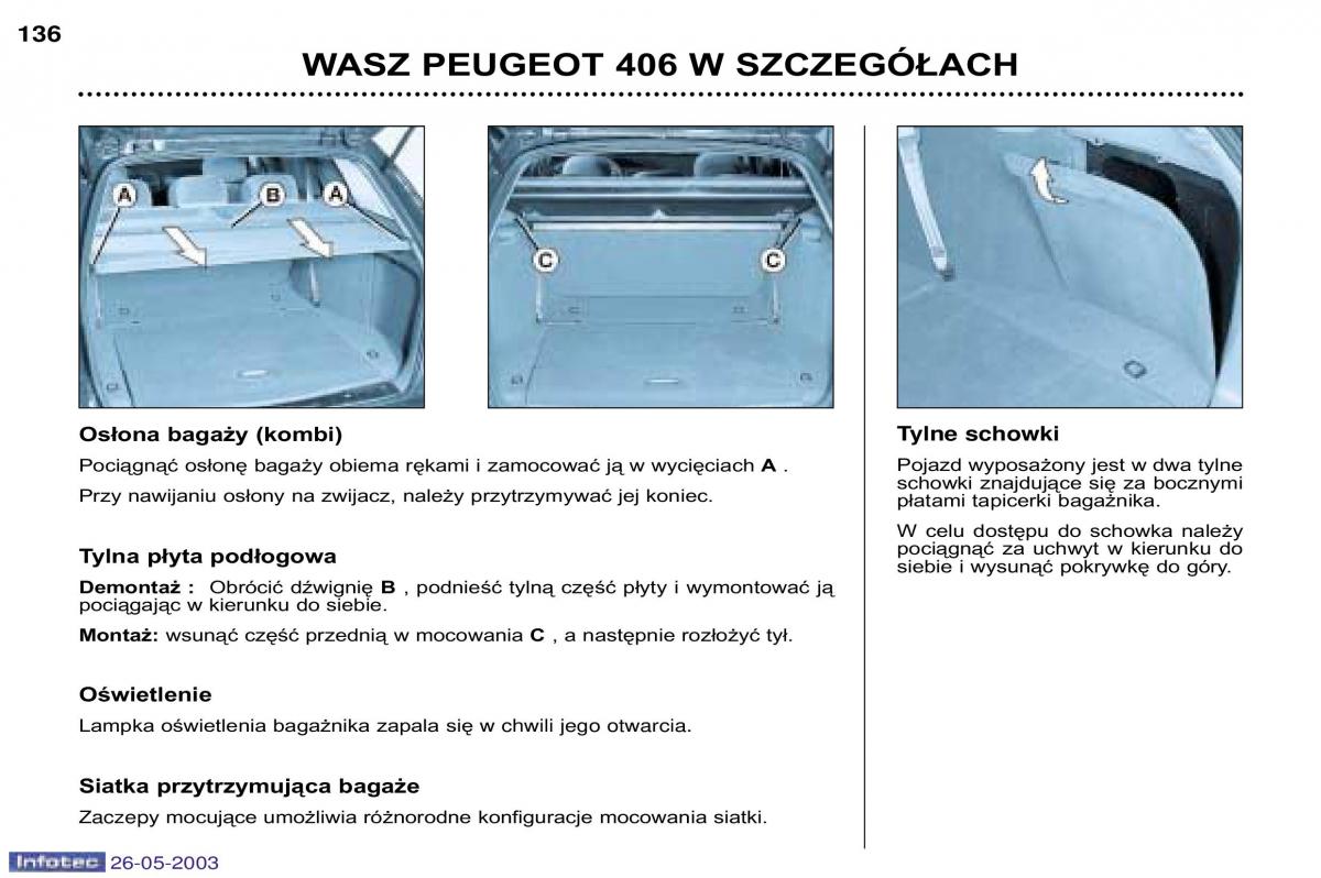 Peugeot 406 instrukcja obslugi / page 134