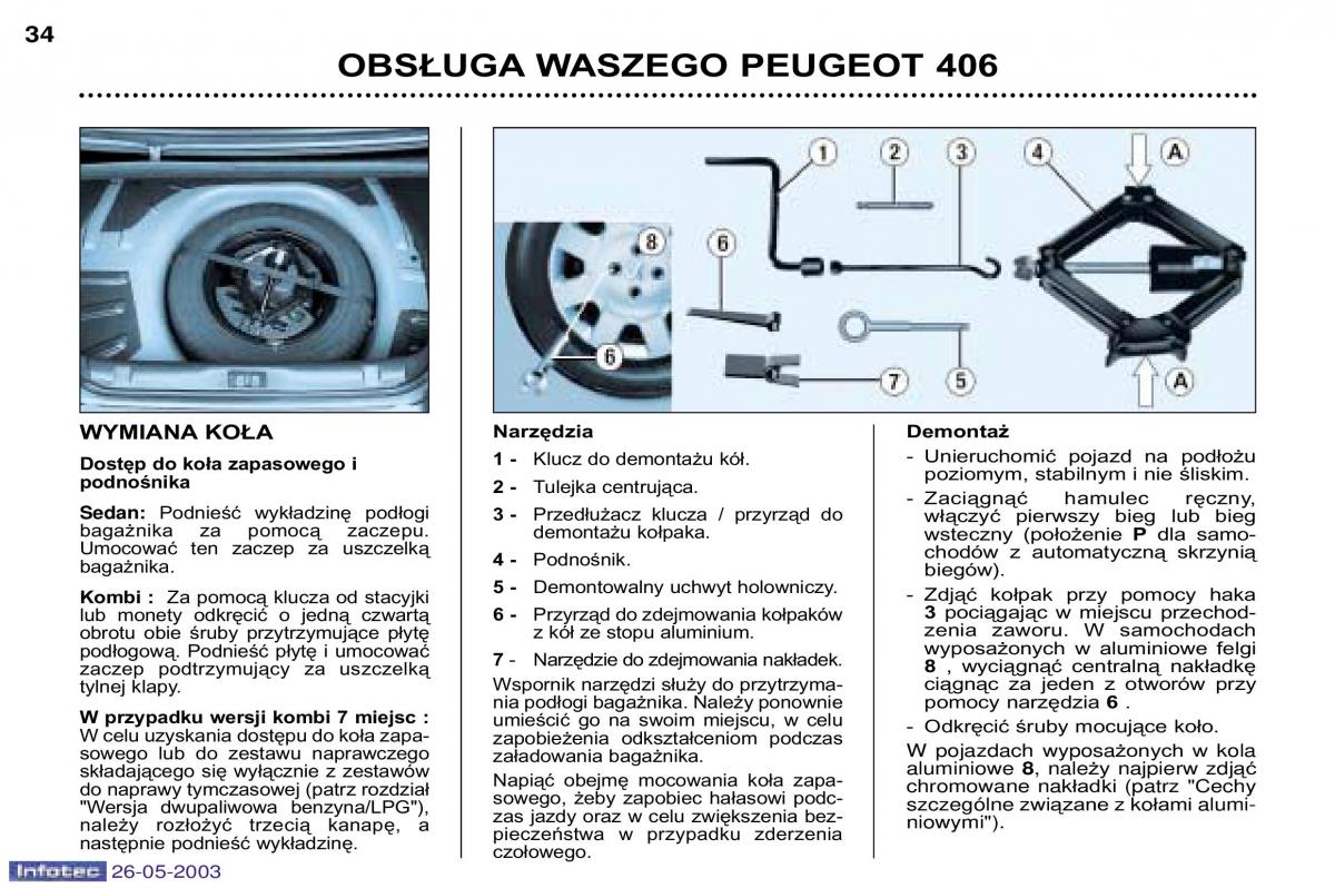 Peugeot 406 instrukcja obslugi / page 25