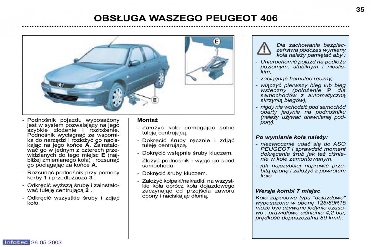 Peugeot 406 instrukcja obslugi / page 26