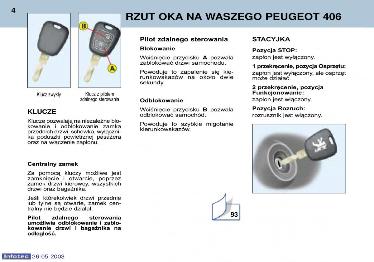 Peugeot 406 instrukcja obslugi / page 31