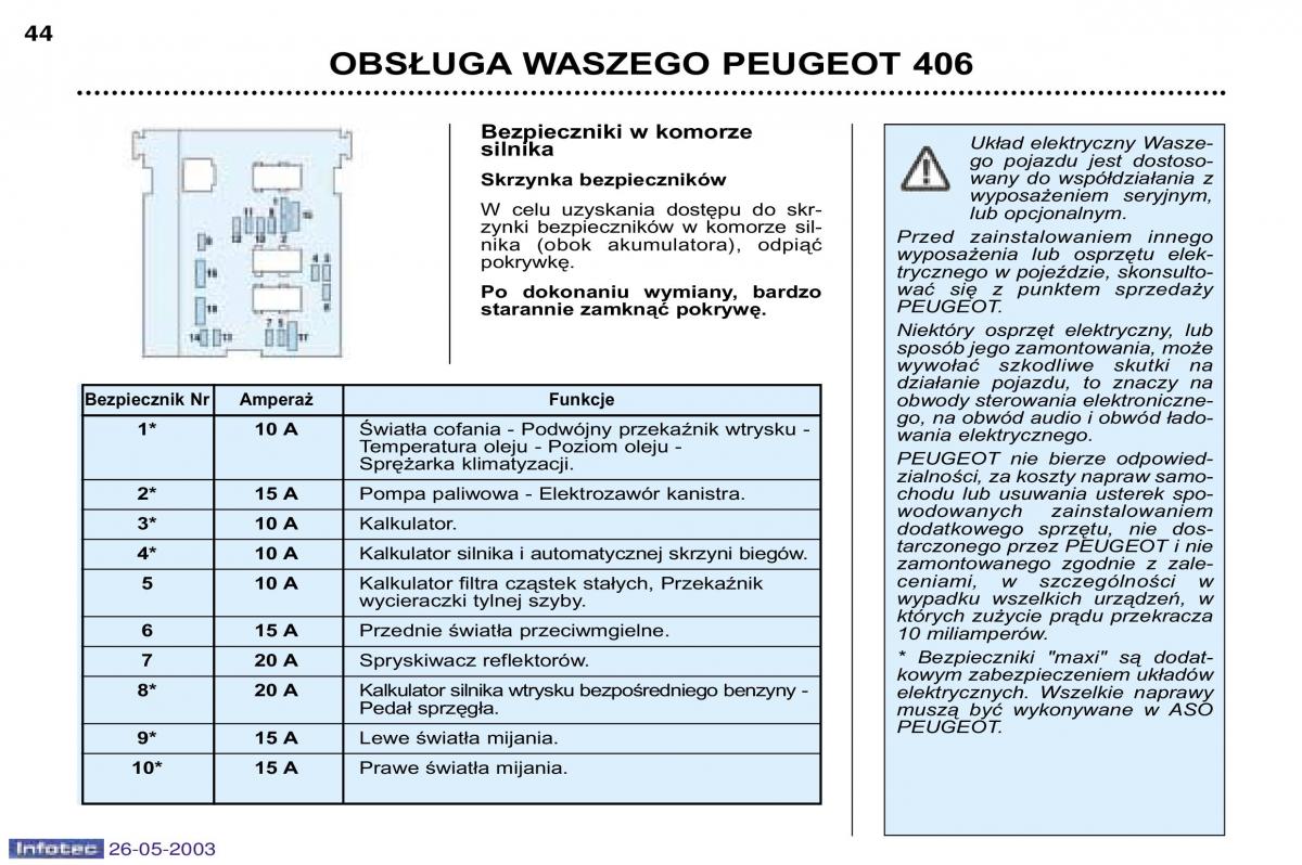 Peugeot 406 instrukcja obslugi / page 36