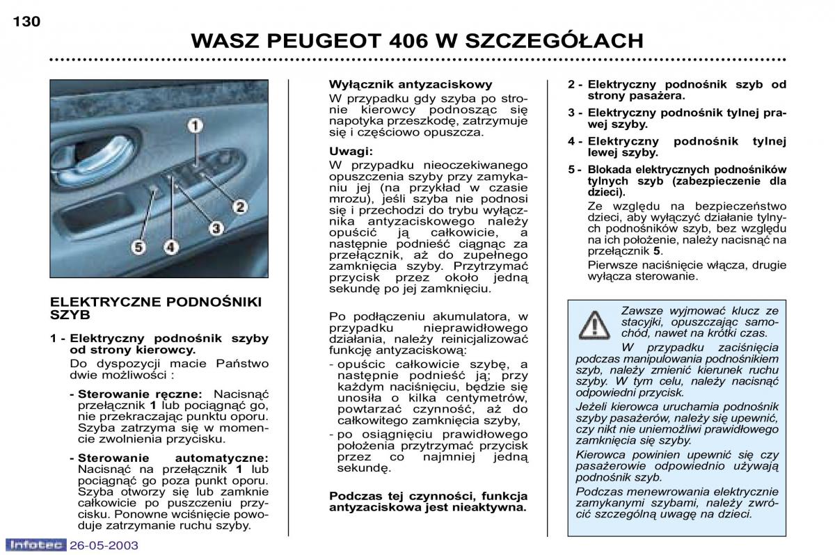 manual Peugeot 406 Peugeot 406 instrukcja page 128 pdf