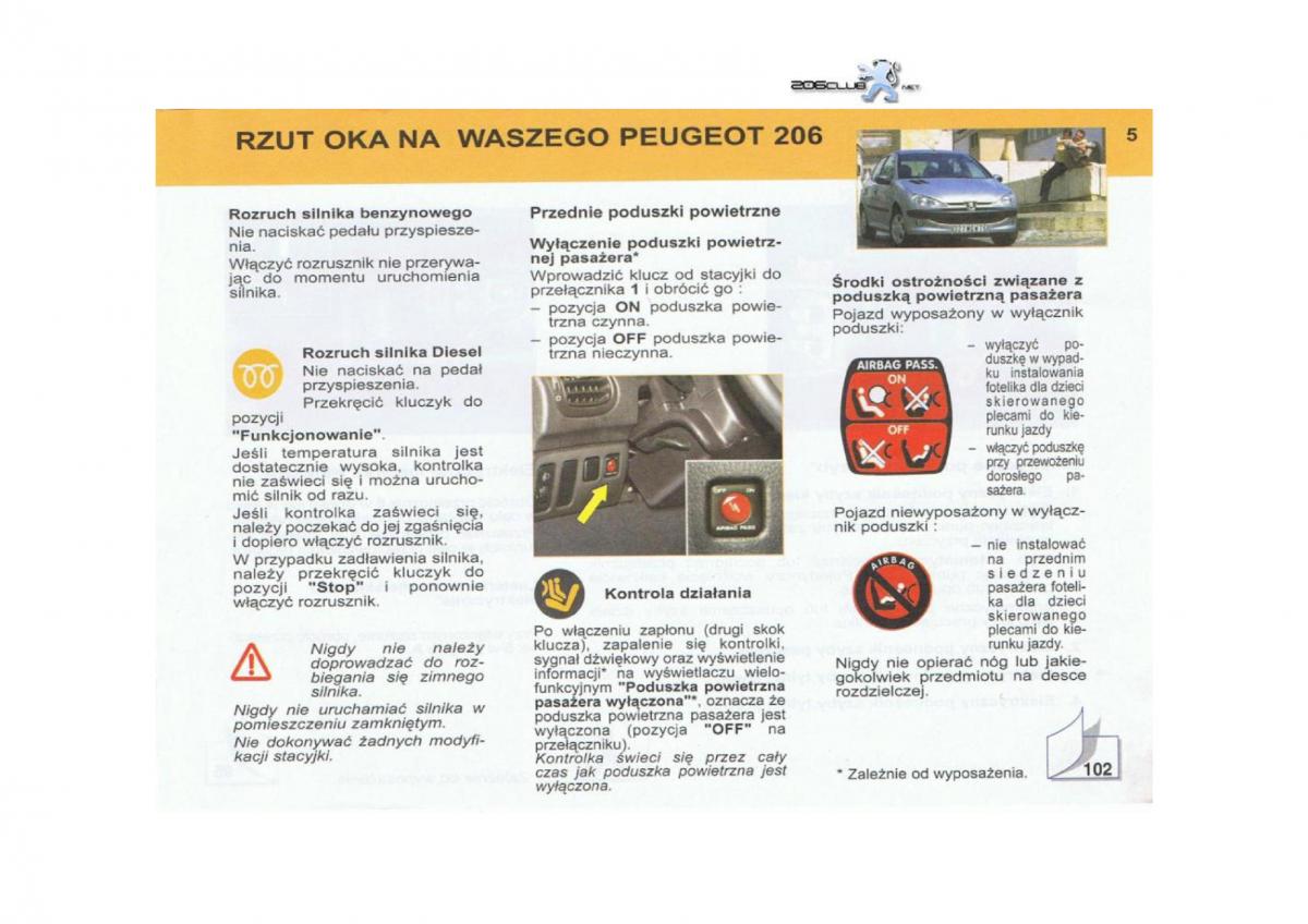Peugeot 206 instrukcja obslugi / page 6
