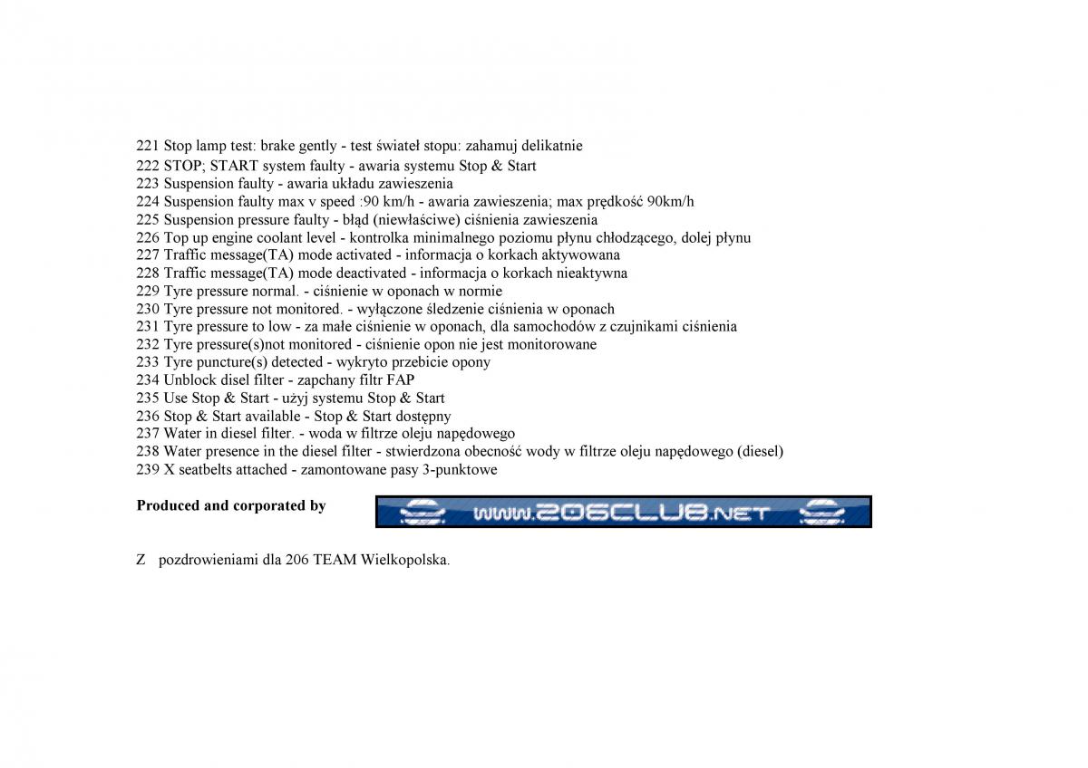 Peugeot 206 instrukcja obslugi / page 156