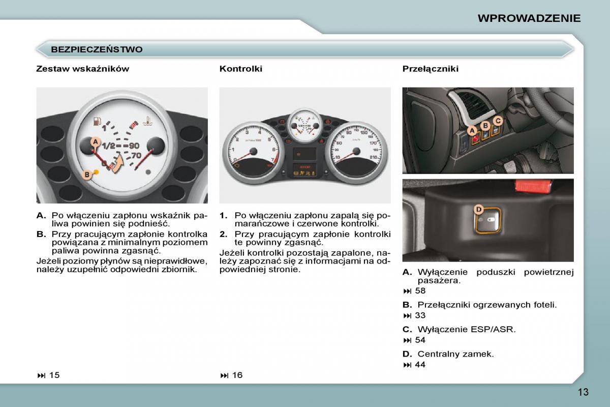 manual Peugeot 206 Peugeot 206 instrukcja page 10 pdf
