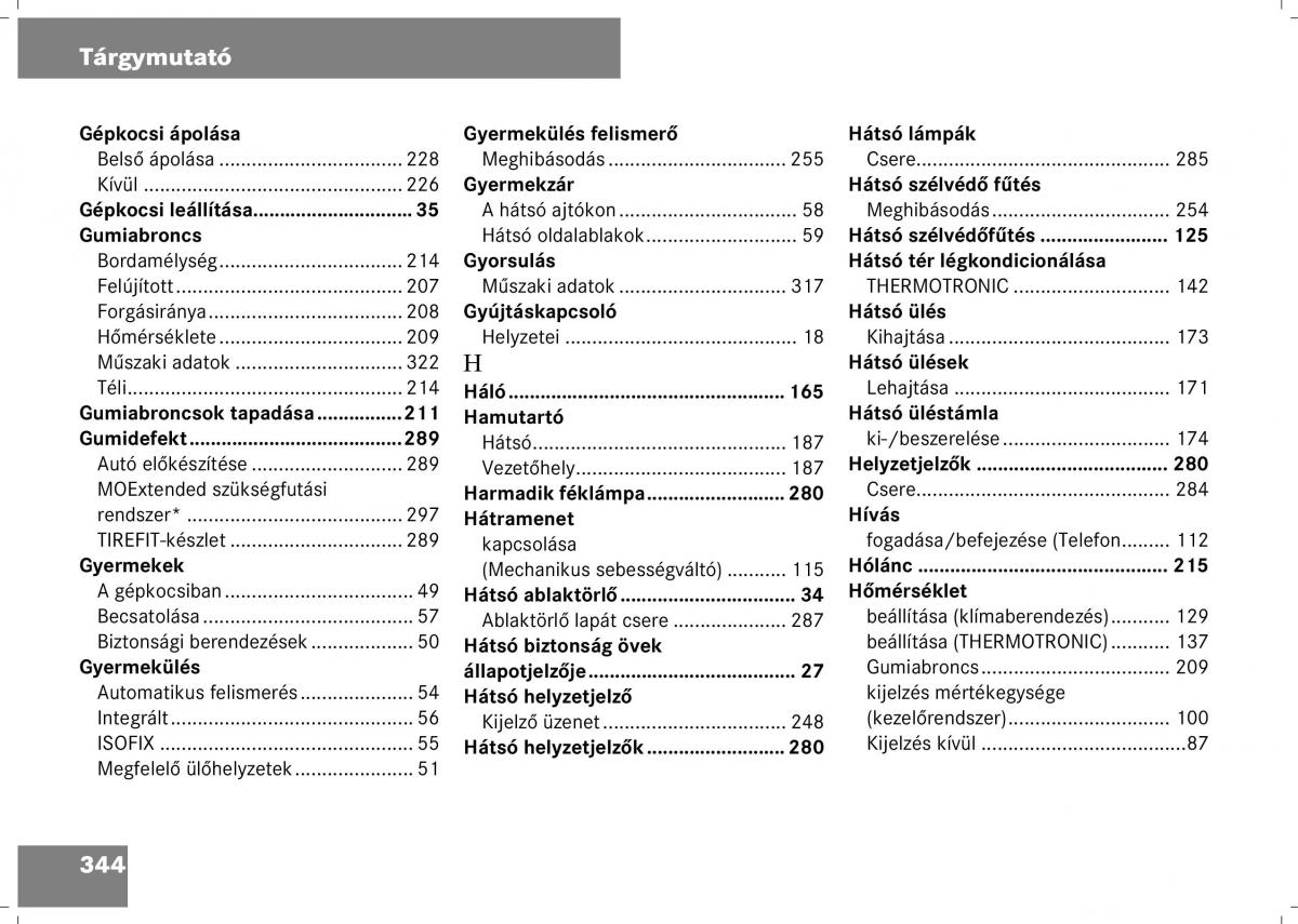 Mercedes Benz B Class W245 Kezelesi utmutato / page 346