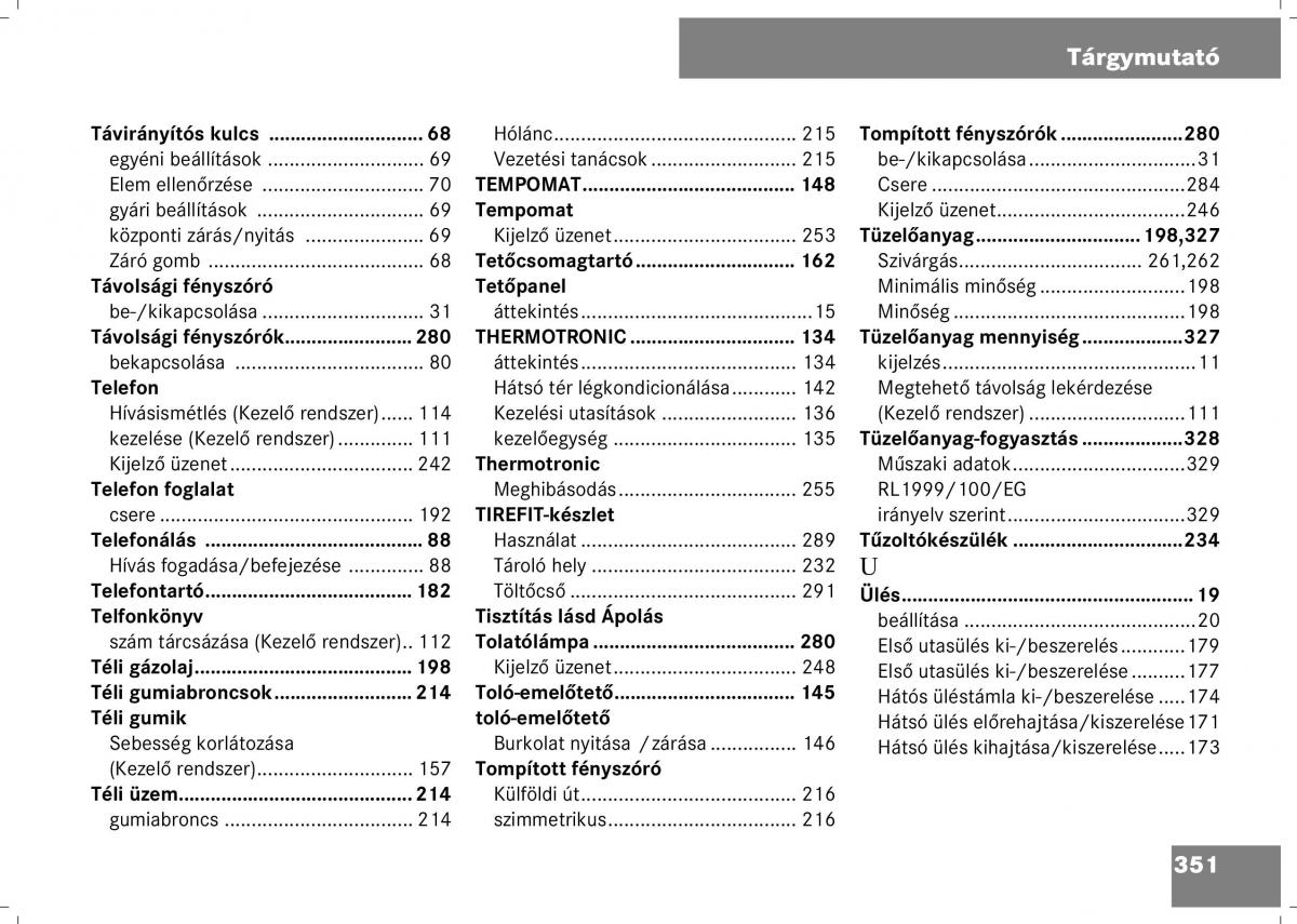 Mercedes Benz B Class W245 Kezelesi utmutato / page 353