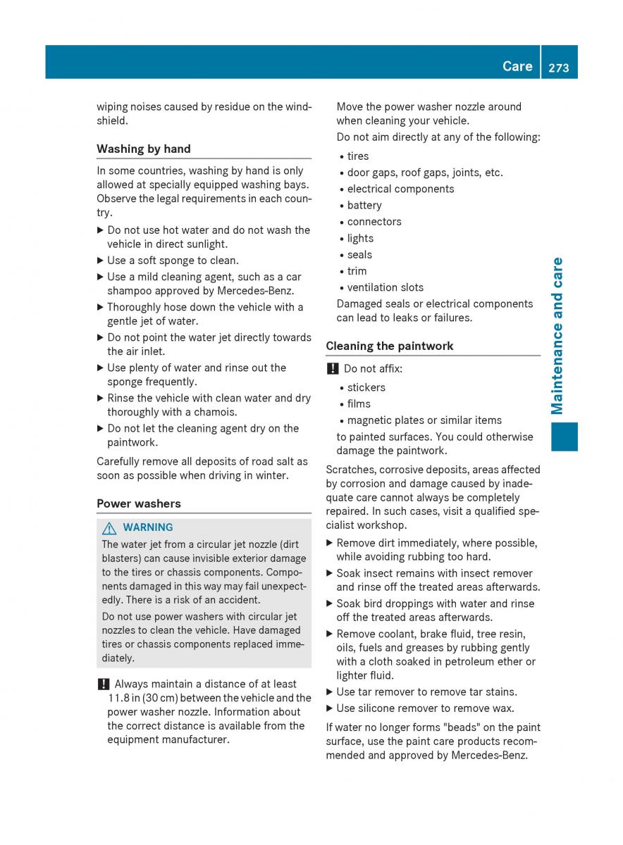 Mercedes Benz B Class W246 owners manual / page 275