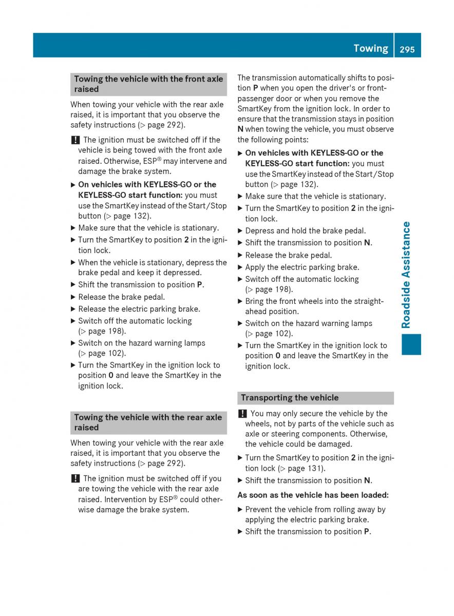 Mercedes Benz B Class W246 owners manual / page 297