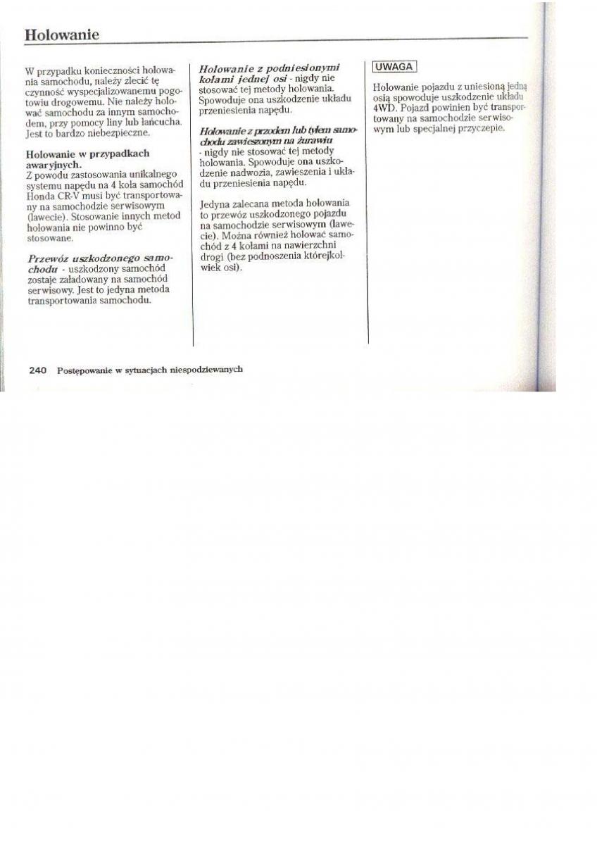 Honda CR V I 1 instrukcja obslugi / page 149