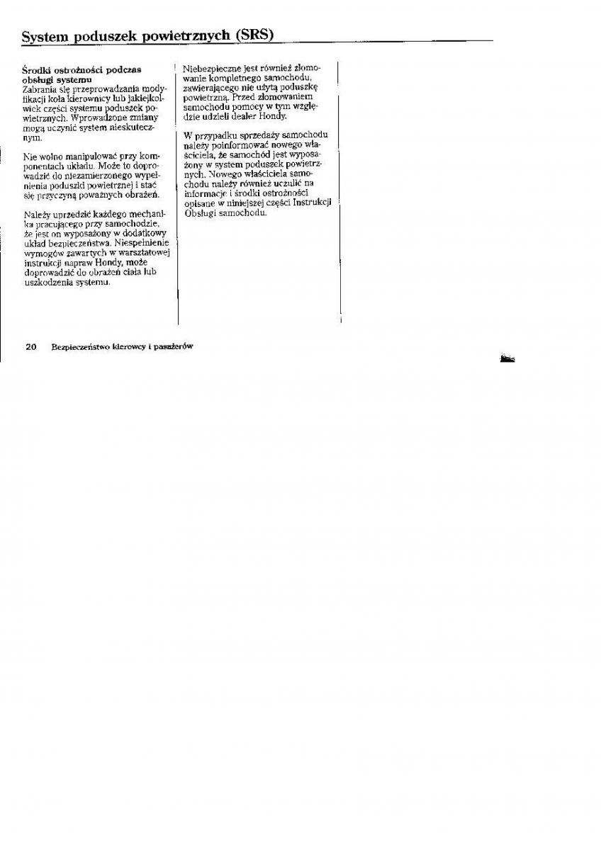 Honda CR V I 1 instrukcja obslugi / page 10