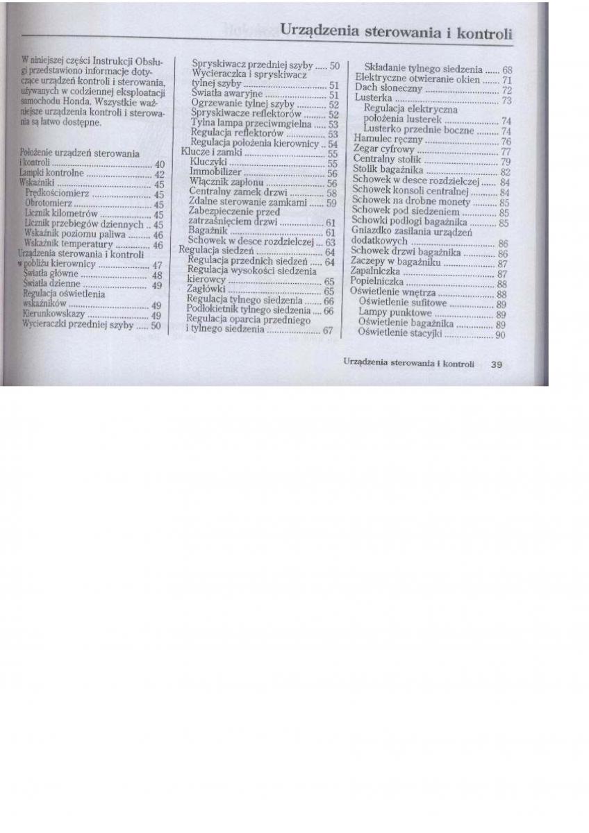Honda CR V I 1 instrukcja obslugi page 11 pdf