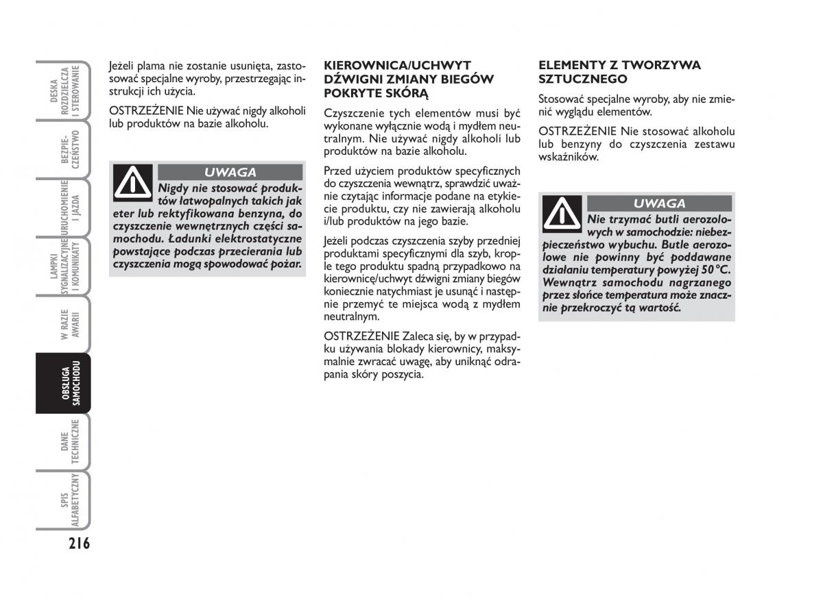 Fiat Croma instrukcja obslugi / page 217