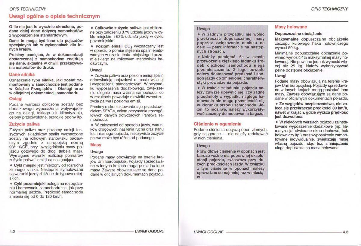 Seat Ibiza III 3 instrukcja obslugi / page 118