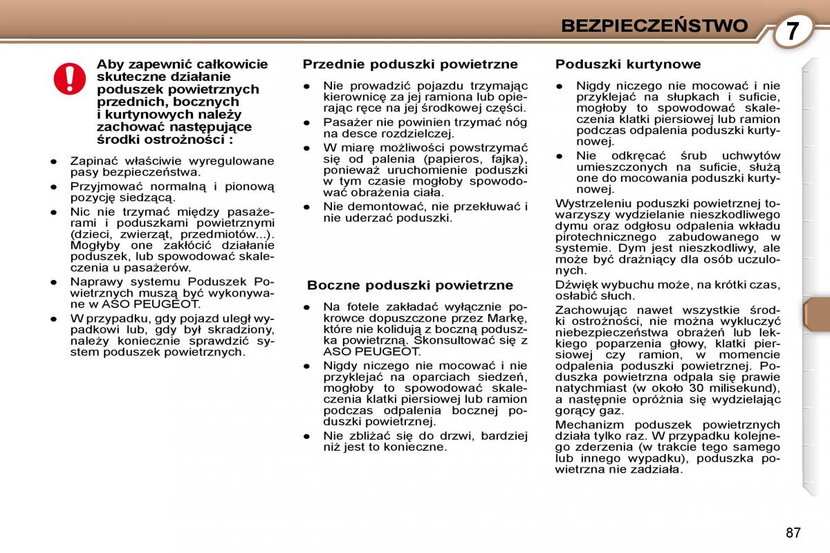 manual Peugeot 607 Peugeot 607 instrukcja / page 88