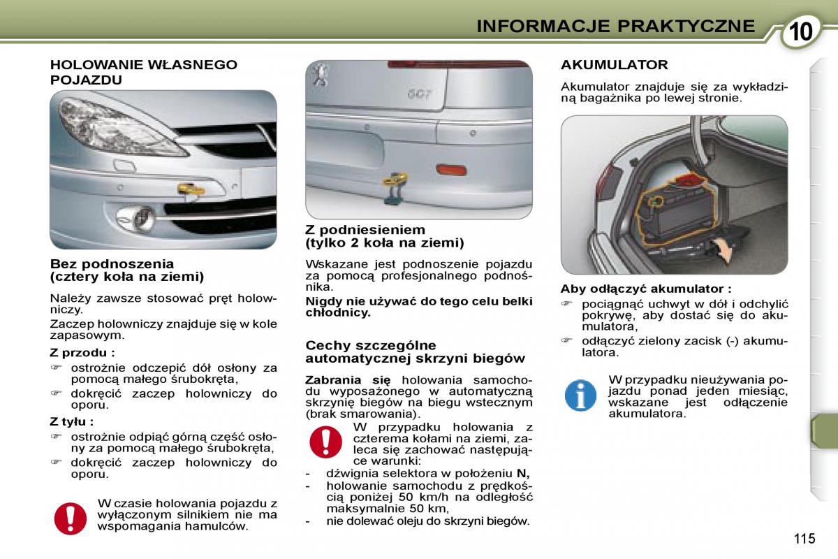 manual Peugeot 607 Peugeot 607 instrukcja page 117 pdf