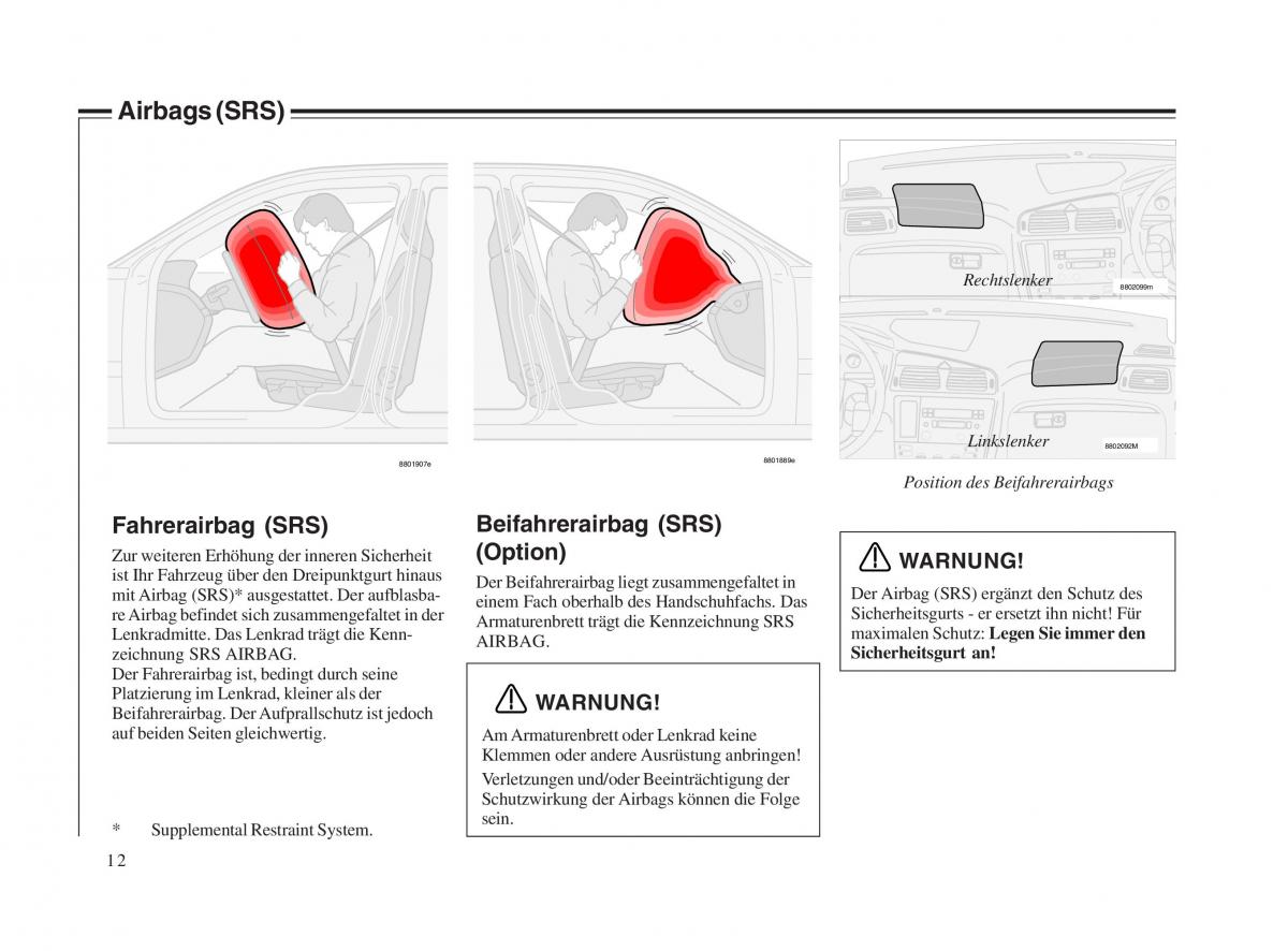 Volvo V70 II 2 Handbuch / page 13